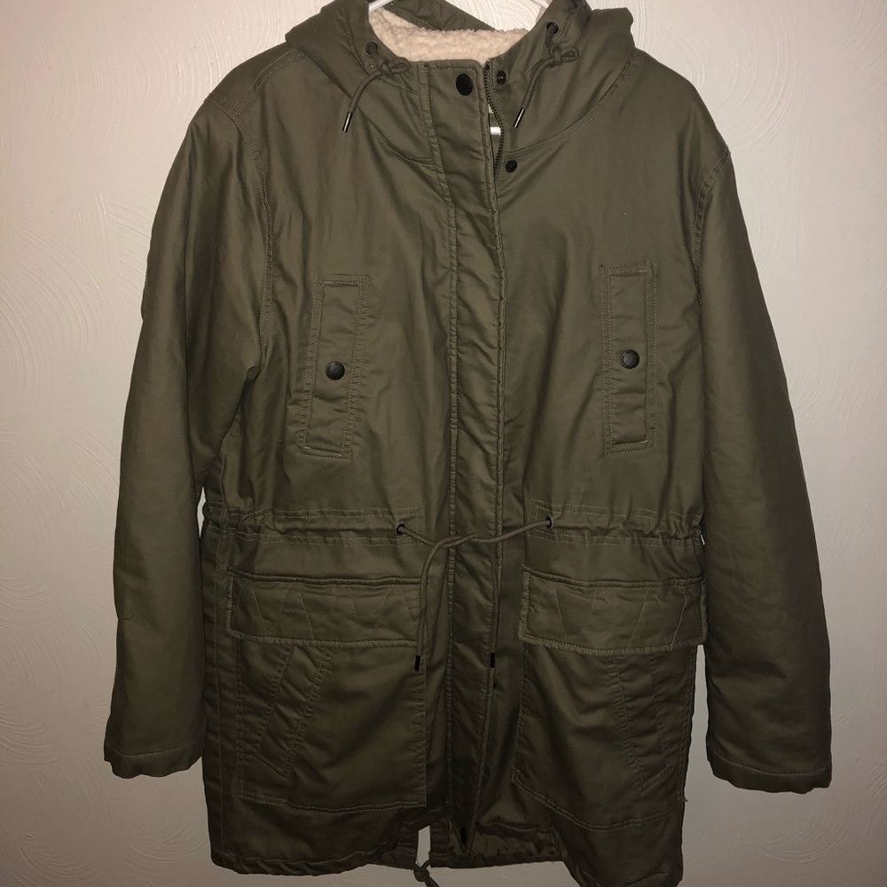 Army green winter coat